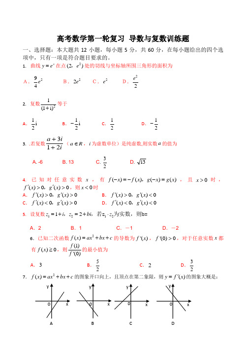 高考数学第一轮复习 导数与复数训练题
