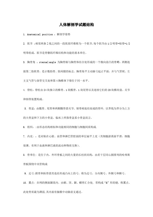 解剖学练习题2