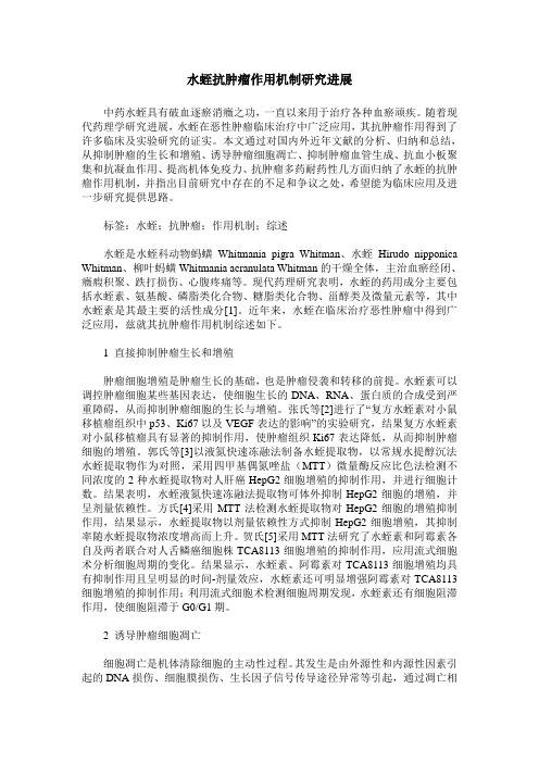 水蛭抗肿瘤作用机制研究进展