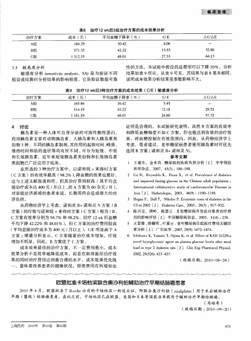 欧盟批准卡培他滨联合奥沙利铂辅助治疗早期结肠癌患者