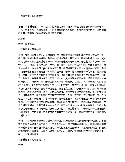 《忠爱无言》观后感范文