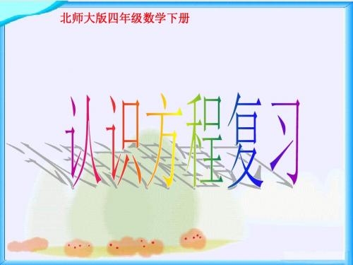 北师大版四下《认识方程复习》PPT课件