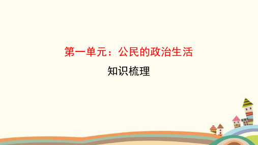 人教版高中政治生活第一单元公民的政治生活复习1