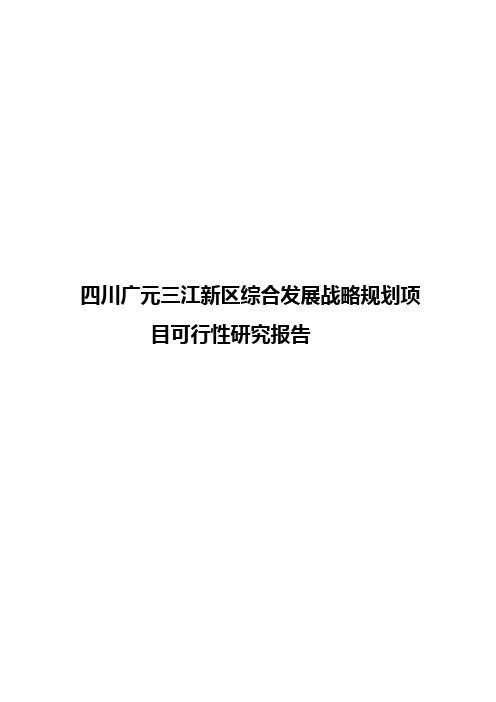 四川广元三江新区综合发展战略规划项目可行性研究报告