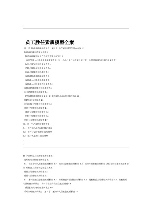 企业胜任力素质模型构建方案