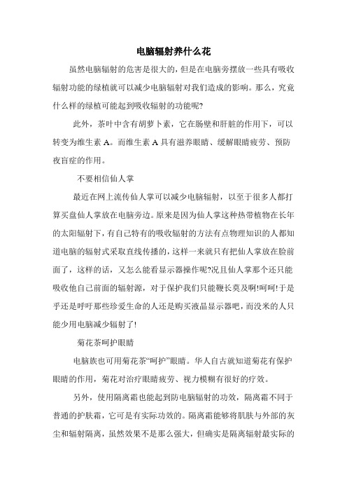 电脑辐射养什么花