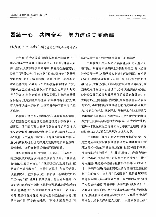团结一心 共同奋斗 努力建设美丽新疆