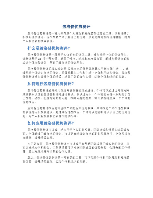 盖洛普优势测评