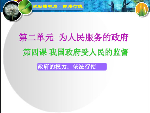政府的权力：依法行使ppt