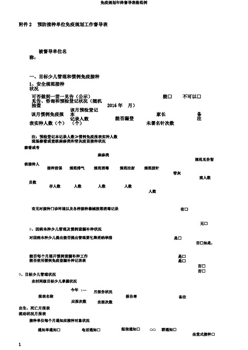 免疫规划年终督导表格范例