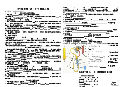 七年级生物下册4-7章复习题