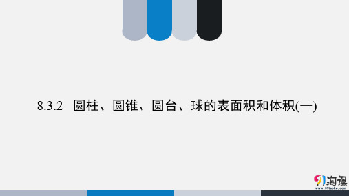 课件3：8.3.2  圆柱、圆锥、圆台、球的表面积和体积(一)