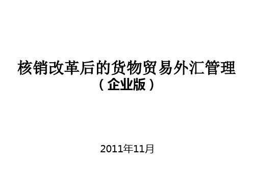 核销改革后的货物贸易外汇管理(企业版)