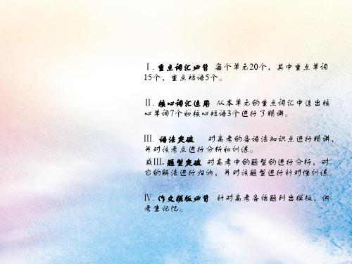 新课标2019高考英语艺考生文化课UnitSeven课件