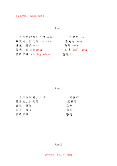 沪教牛津英语六年级上册单词汇总(完整资料).doc