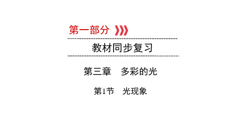 2021中考福建专用物理教材同步复习 第三章 多彩的光 第1节 光现象