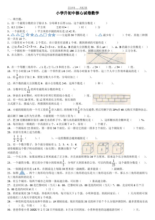 小升初数学分班考试重点难点专项复习(亲自整合)