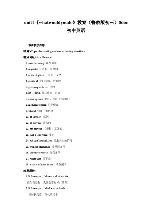 unit1《whatwouldyoudo》教案(鲁教版初三)8doc初中英语