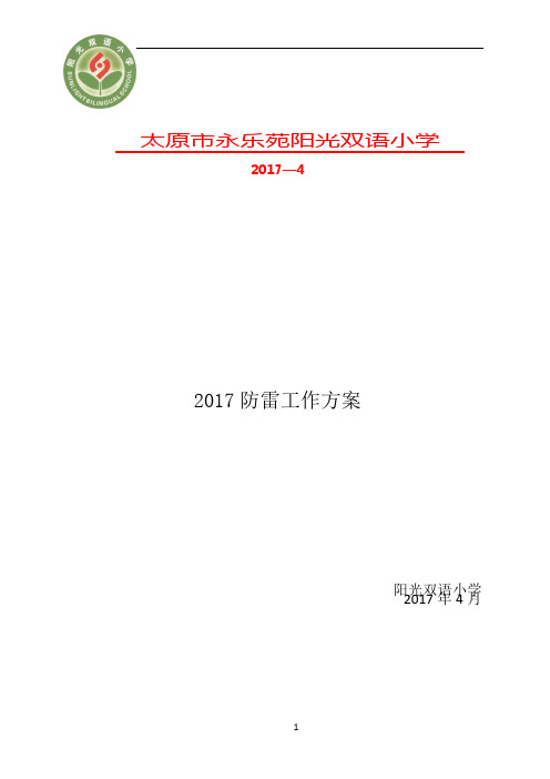 2017小学防雷工作方案