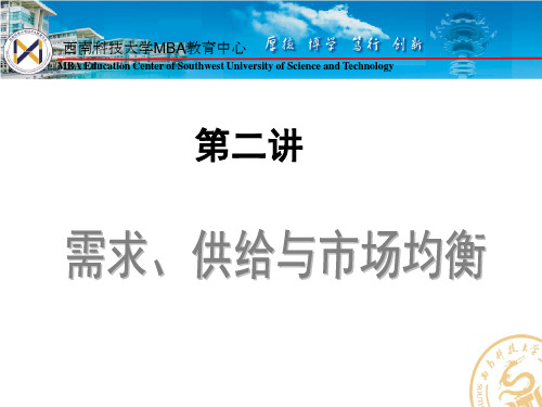 管理经济学 2供求理论