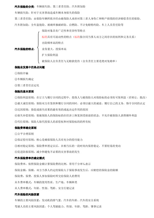 汽车保险与理赔——理论