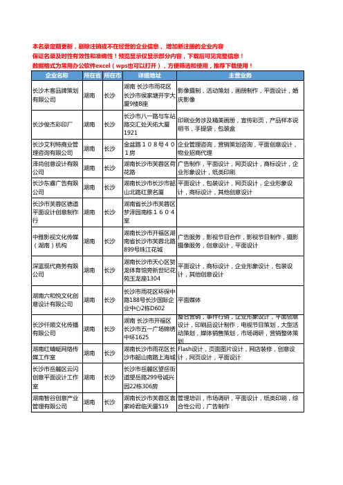 新版湖南省长沙平面创意设计工商企业公司商家名录名单联系方式大全23家