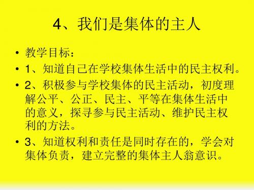 我们是集体的主人
