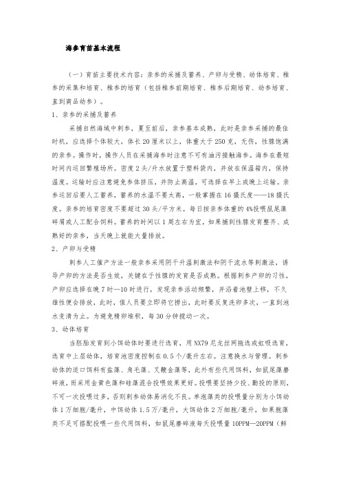 海参育苗基本流程