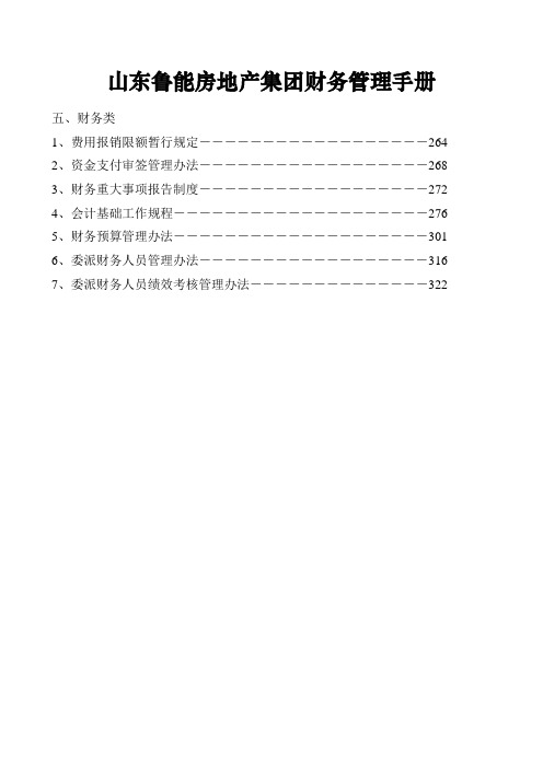 房地产行业——山东鲁能房地产集团财务管理手册