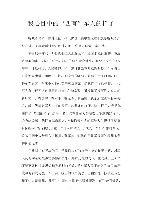 我心目中的“四有”军人的样子