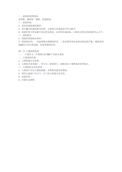 泌尿系统的知识