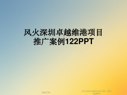 风火深圳卓越维港项目推广案例122PPT