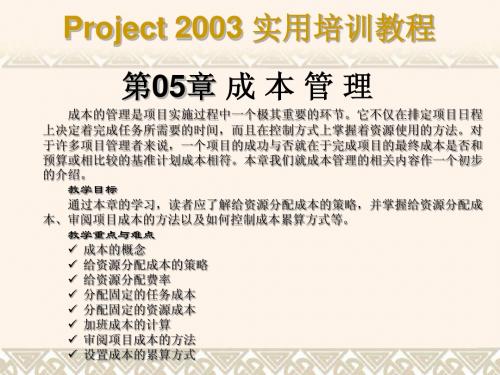 Project 实用培训教程第05章