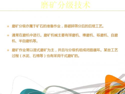 选矿磨矿分级技术