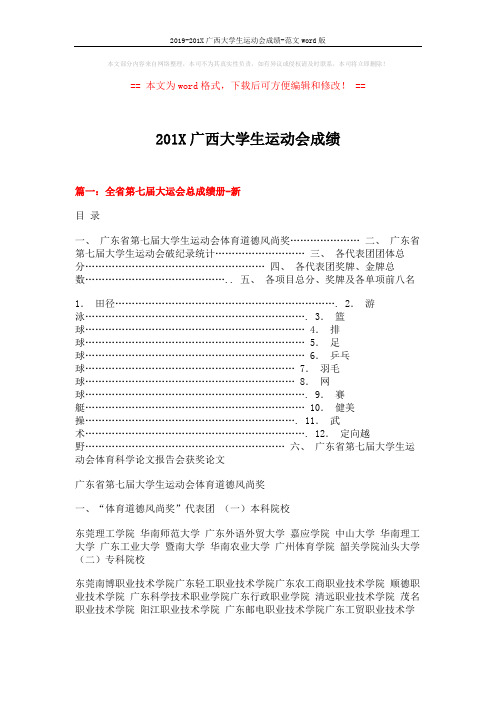 2019-201X广西大学生运动会成绩-范文word版 (8页)