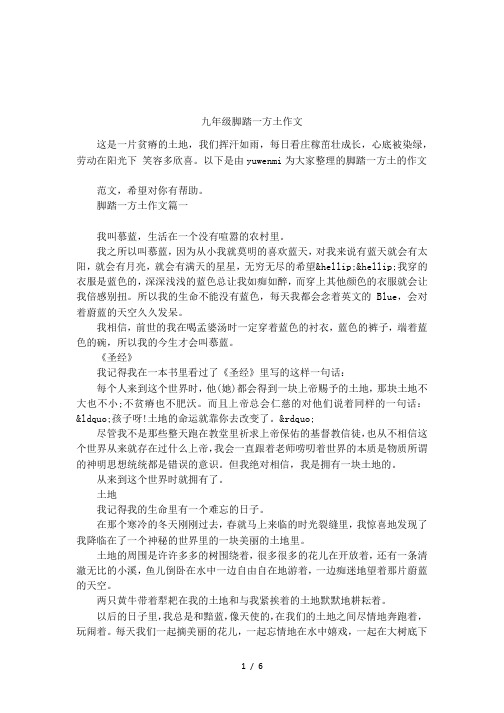 九年级脚踏一方土作文