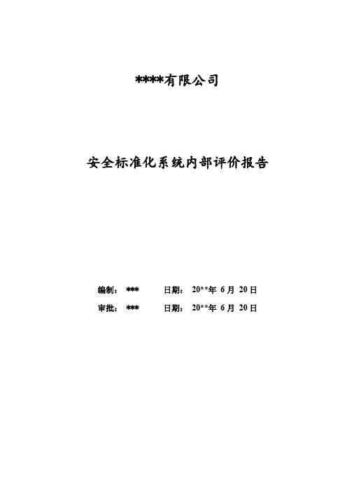 安全标准化系统内部评价报告