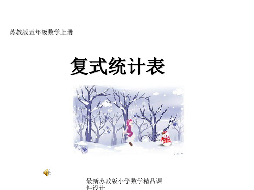 最新苏教版小学五年级上册数学精品课件《复式统计表》PPT课件之三