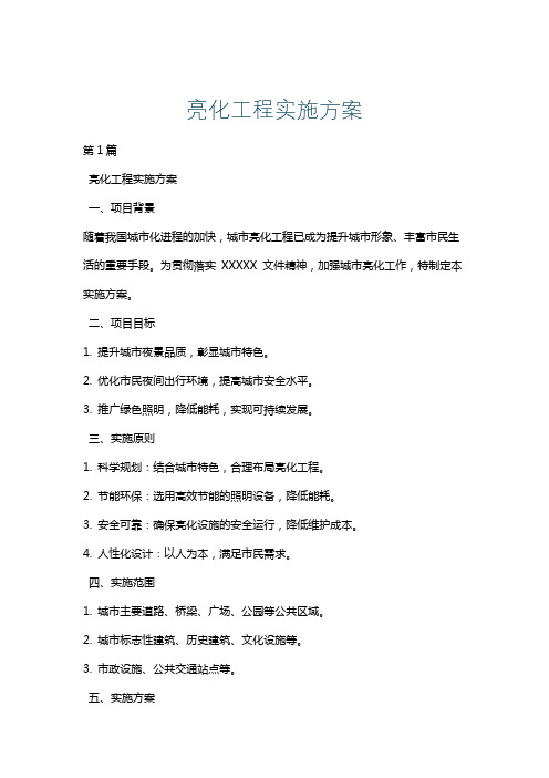 亮化工程实施方案