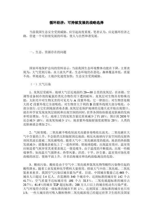 循环经济：可持续发展的战略选择