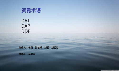 DAT,DAP,DDP解析