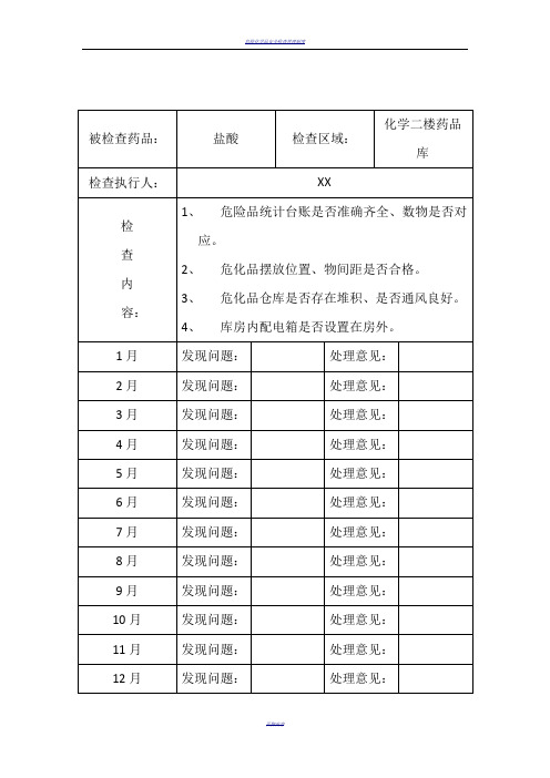 危险化学品安全检查记录