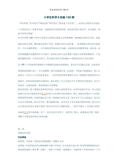 家庭物理实验100例