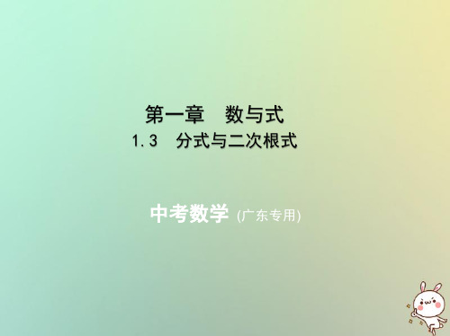(广东专版)中考数学一轮复习 专题1 数与式 1.3 分式与二次根式(试卷部分)课件