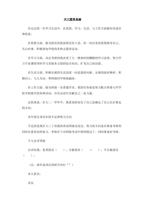 大三团员总结