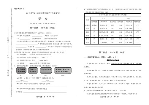 2018年河北省中考语文试卷
