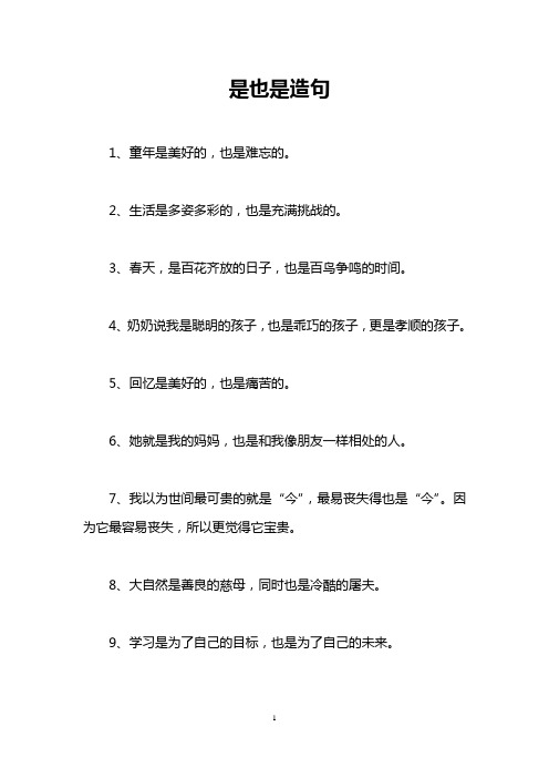 是也是造句