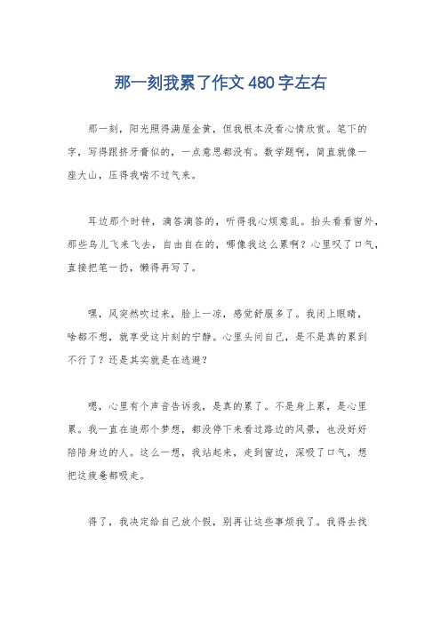 那一刻我累了作文480字左右