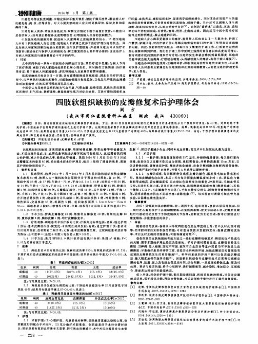 四肢软组织缺损的皮瓣修复术后护理体会