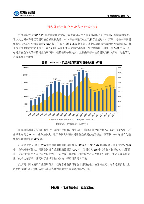 国内外通用航空产业发展比较分析